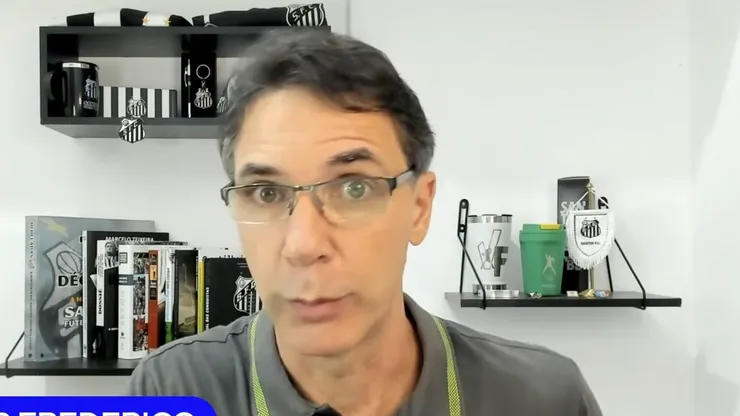Vagner Frederico, jornalista e setorista do Santos. Foto: Reprodução/Canal/YouTube