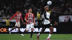 Vitinho, do Corinthians, durante partida contra o São Paulo no estadio Arena Corinthians pelo campeonato Brasileiro A 2025. Foto: Ettore Chiereguini/AGIF