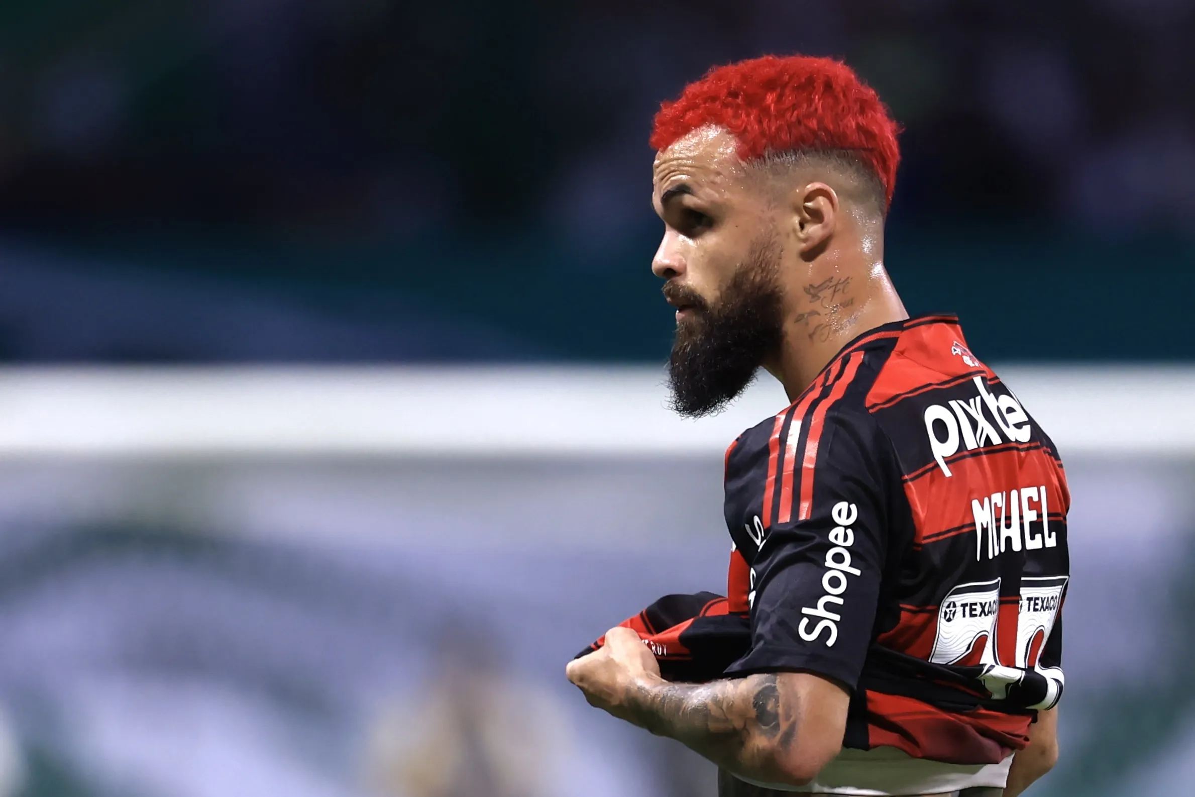 Michael jogador do Flamengo durante partida contra o Palmeiras no estadio Arena Allianz Parque pelo campeonato Brasileiro A 2025. Foto: Marcello Zambrana/AGIF