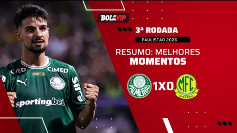 Flaco López desencanta, Palmeiras vence o Mirassol e mantém 100% de aproveitamento no Paulistão 2026. Foto: Fabio Giannelli/AGIF
