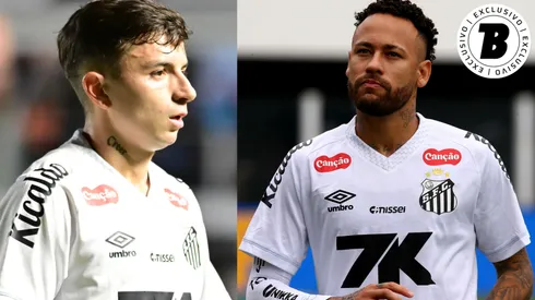 Barreal e Neymar em ação pelo Santos – Fotos: Jota Erre/AGIF e Mauricio De Souza/AGIF
