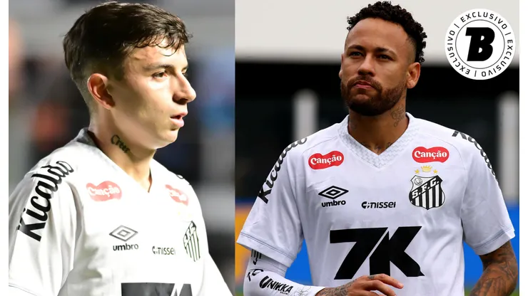 Barreal e Neymar em ação pelo Santos - Fotos: Jota Erre/AGIF e Mauricio De Souza/AGIF