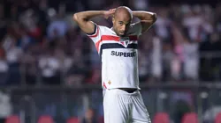 SP - SAO PAULO - 05/02/2025 - PAULISTA 2025, SAO PAULO X MIRASSOL - Lucas Moura jogador do Sao Paulo durante partida contra o Mirassol no estadio Morumbi pelo campeonato Paulista 2025. Foto: Marcello Zambrana/AGIF