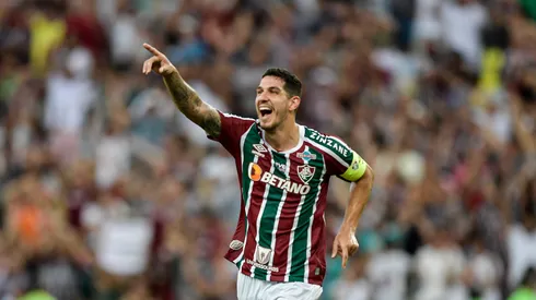 RJ – RIO DE JANEIRO – 22/04/2023 – BRASILEIRO A 2023, FLUMINENSE X ATHLETICO-PR – Nino jogador do Fluminense comemora seu gol durante partida contra o Athletico-PR no estadio Maracana pelo campeonato BRASILEIRO A 2023. Foto: Thiago Ribeiro/AGIF
