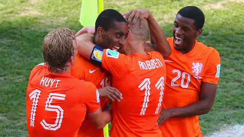 Fer comemora gol pela Seleção Holandesa. Photo by Jamie Squire/Getty Images
