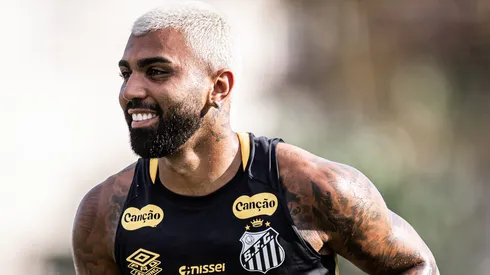Gabigol em treino pelo Peixe. Foto: Raul Baretta/ Santos FC
