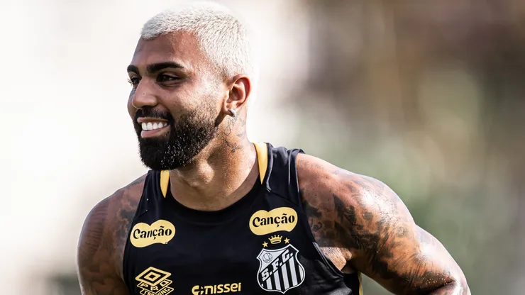 Gabigol em treino pelo Peixe. Foto: Raul Baretta/ Santos FC
