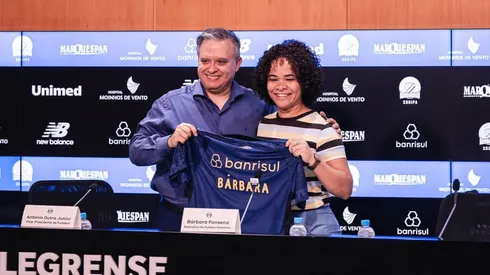 Babi Fonseca é apresentada no Grêmio. Foto: Will Anacleto/Grêmio
