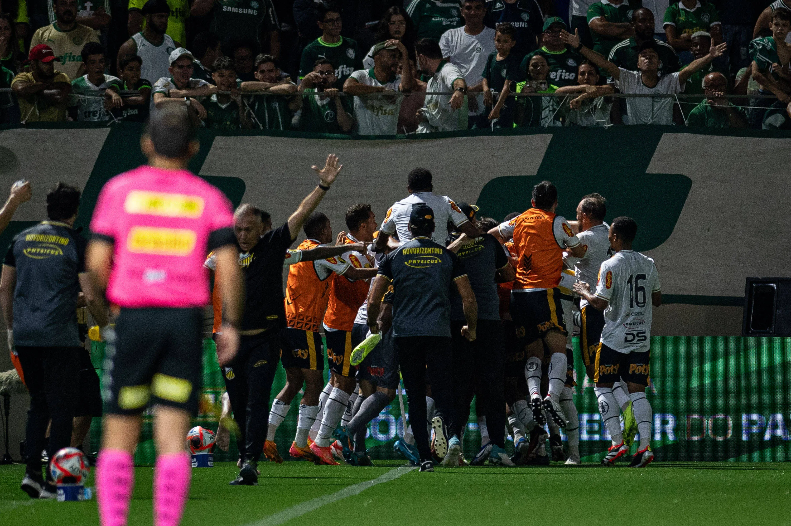 Goleada por 4 a 0 sobre o Novorizontino foi a pior derrota sofrida por Abel no Palmeiras em mais de cinco anos – Foto: MAGO /&nbsp;TheNews2