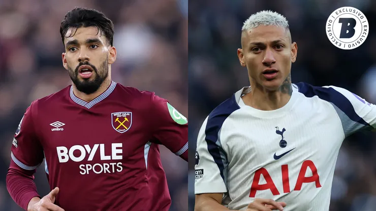 Lucas Paquetá e Richarlison. Foto: Justin Setterfield/Getty Images - Eddie Keogh/Getty Images
