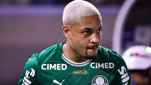 Vitor Roque, jogador do Palmeiras, durante partida contra o Mirassol no estadio Arena Barueri pelo campeonato Paulista 2026. Foto: Fabio Giannelli/AGIF