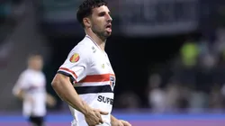 Calleri, jogador do São Paulo, durante partida contra o Palmeiras no estadio Arena Allianz Parque pelo campeonato Paulista 2025. Foto: Marcello Zambrana/AGIF