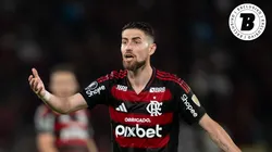 Jorginho jogador do Flamengo durante partida contra o Internacional no estádio Maracanã pelo campeonato Copa Libertadores 2025