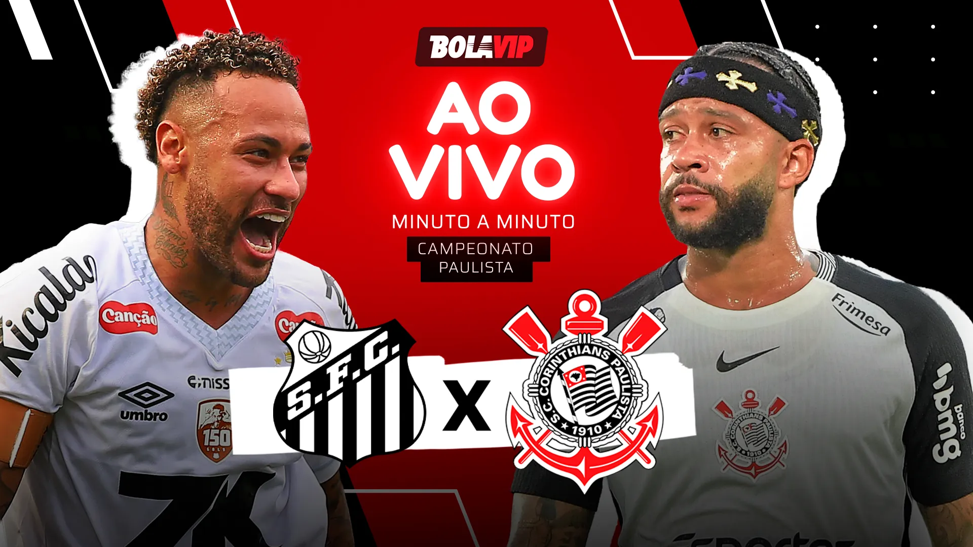 Santos x Corinthians - Acompanhe ao vivo pelo Campeonato Paulista 2026