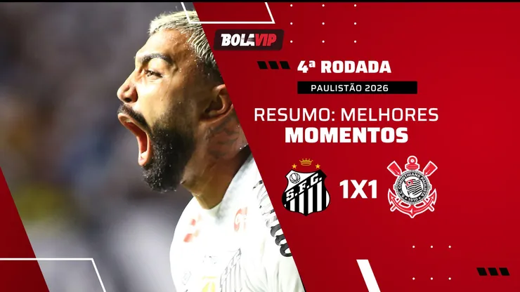 Santos 1 x 1 Corinthians: resumo completo do clássico pelo Paulistão 2026. Foto: Mauricio De Souza/AGIF