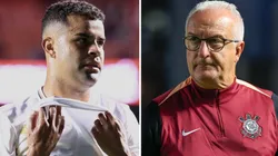 Alisson e Dorival Júnior. Treinador acabou se empolgando e cometeu gafe - Fotos: AGIF