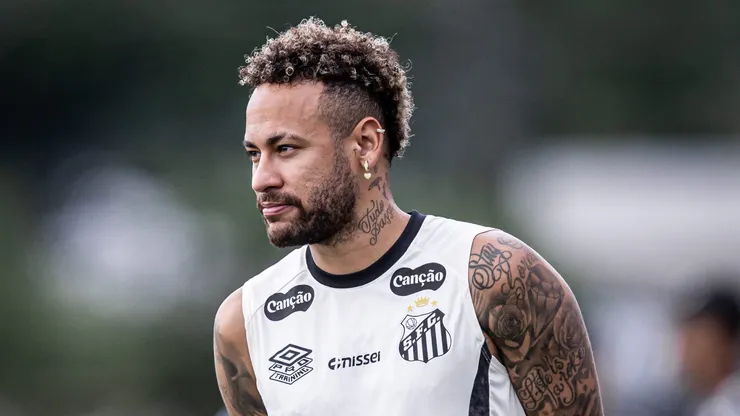Neymar em treino do Santos em 2026.