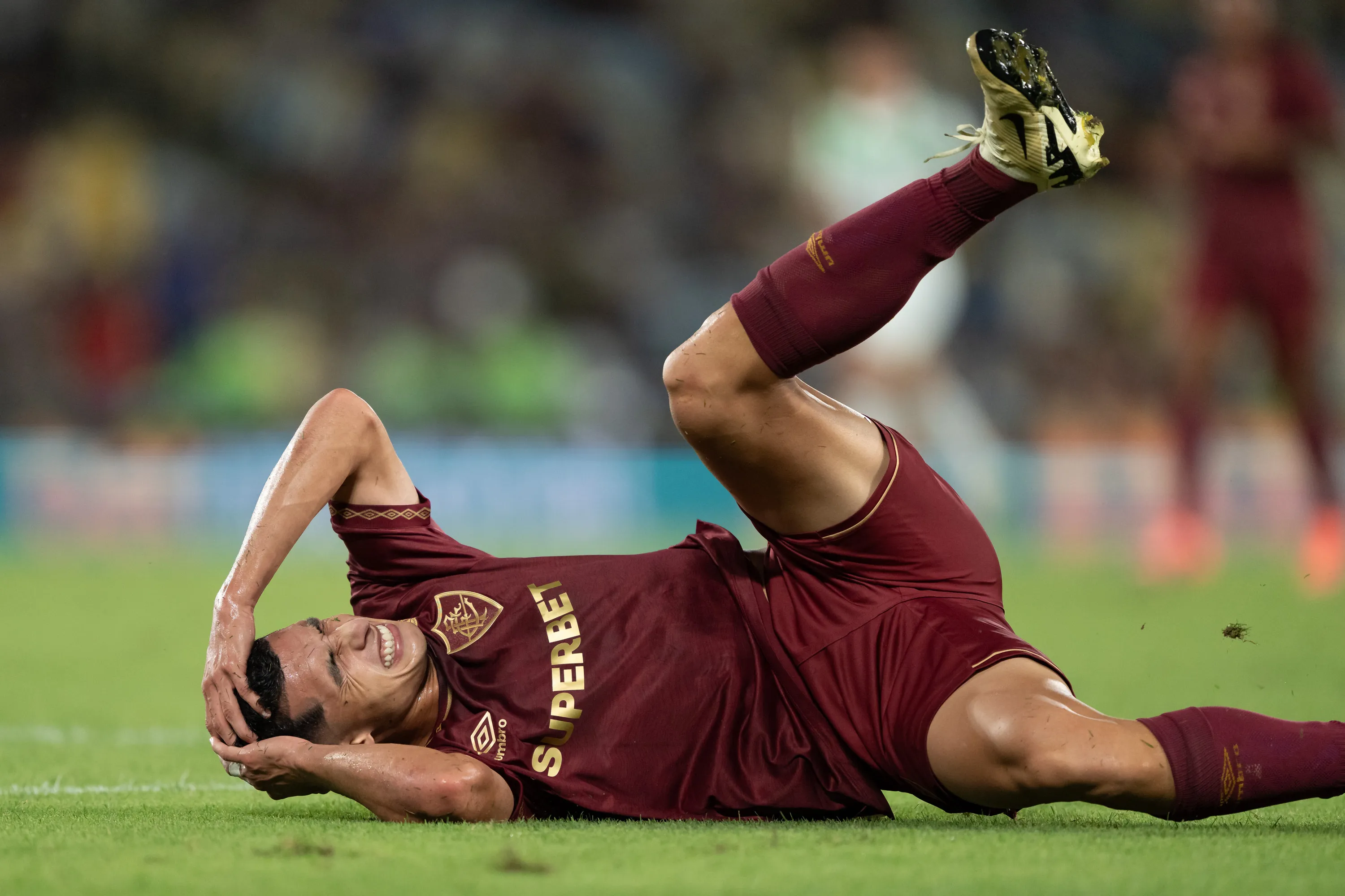 Kevin Serna jogador do Fluminense durante partida contra o Juventude no estadio Maracana pelo campeonato Brasileiro A 2025. Foto: Jorge Rodrigues/AGIF