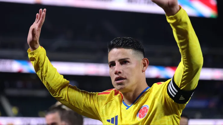 NEW YORK, NEW YORK - NOVEMBER 18: James Rodriguez of Colombia acknowledges the fans after winning the International Friendly match between Colombia and Australia at Citi Field on November 18, 2025 in New York City. (Photo by Jordan Bank/Getty Images)