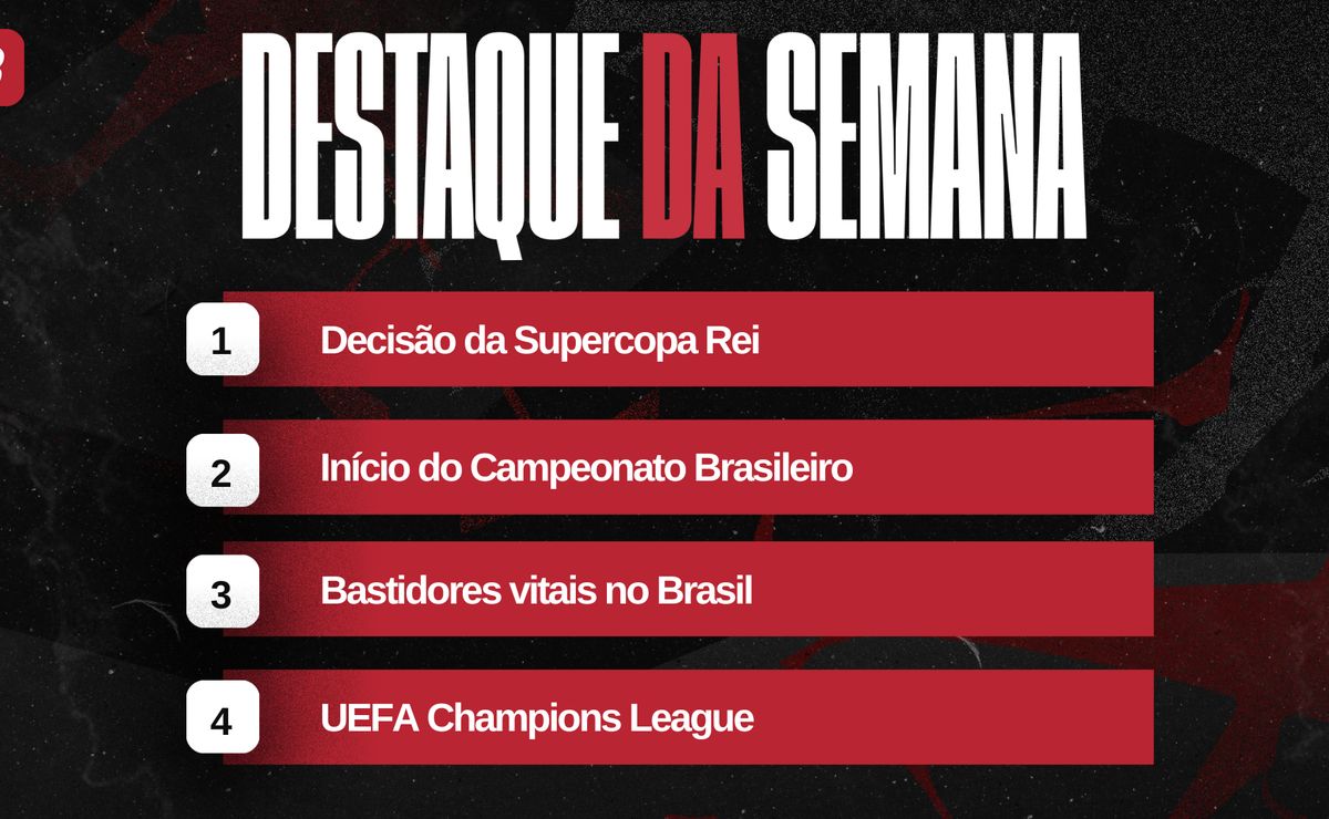 Agenda do futebol da semana 26/01 a 01/02: decisão da Supercopa e início do Brasileirão