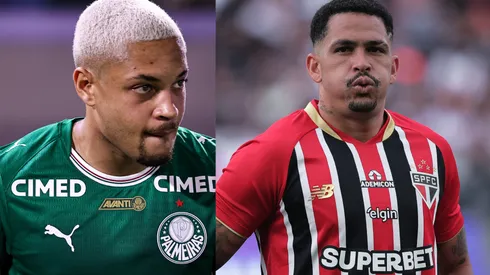 Vitor Roque e Luciano vão se enfrentar no Choque-Rei – Fotos: Fabio Giannelli/AGIF e Ettore Chiereguini/AGIF