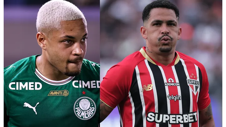 Vitor Roque e Luciano vão se enfrentar no Choque-Rei - Fotos: Fabio Giannelli/AGIF e Ettore Chiereguini/AGIF