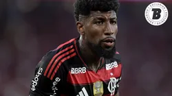 Emerson Royal jogador do Flamengo durante partida contra o Palmeiras no estádio Maracanã pelo campeonato Brasileiro A 2025. Foto: Thiago Ribeiro/AGIF