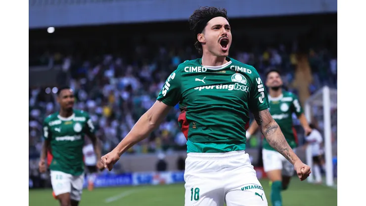 SP - BARUERI - 24/01/2026 - PAULISTA 2026, PALMEIRAS X SAO PAULO - Mauricio jogador do Palmeiras comemora seu gol durante partida contra o Sao Paulo no estadio Arena Barueri pelo campeonato Paulista 2026. Foto: Ettore Chiereguini/AGIF