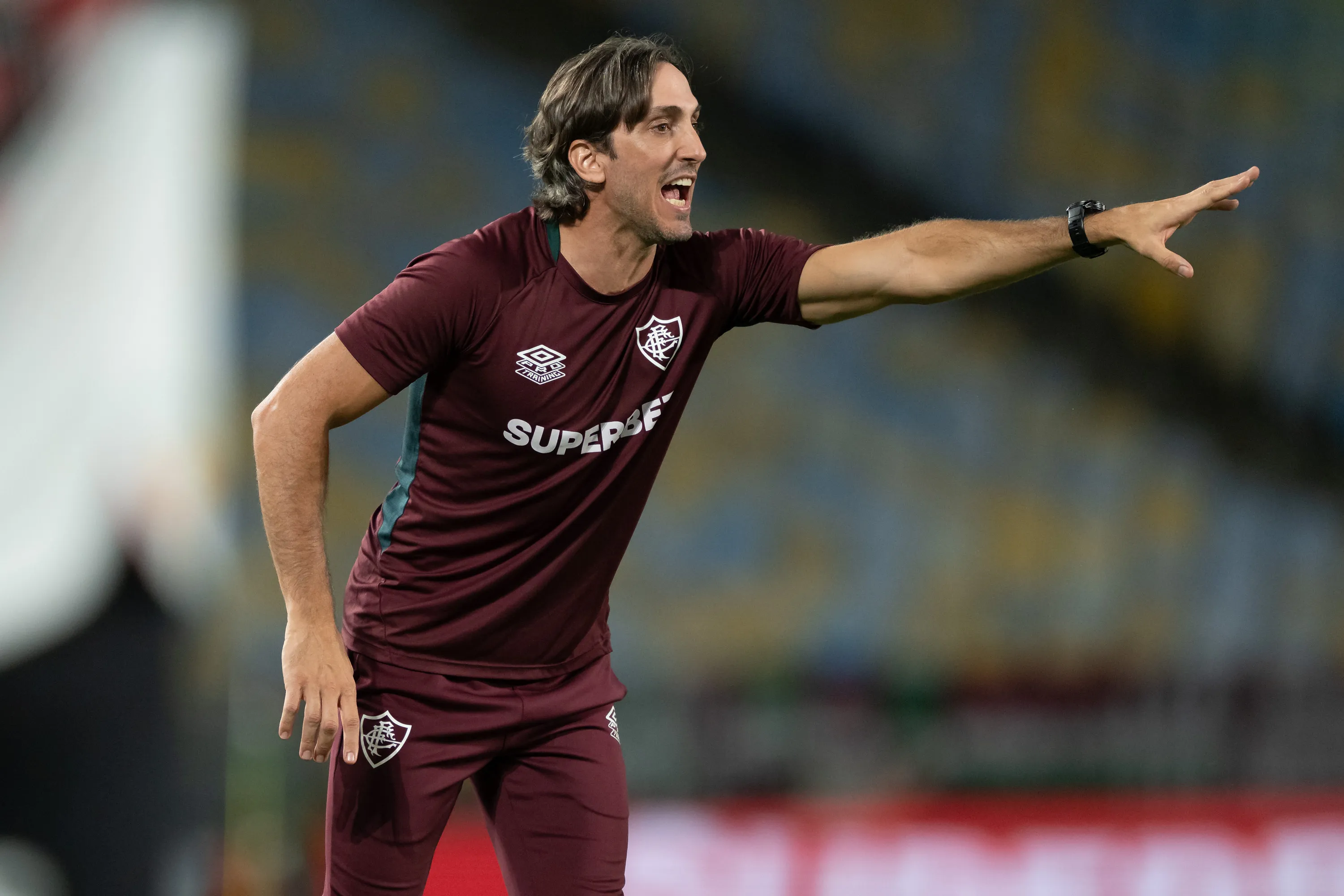 Zubeldía durante partida pelo Fluminense. Foto: Jorge Rodrigues/AGIF