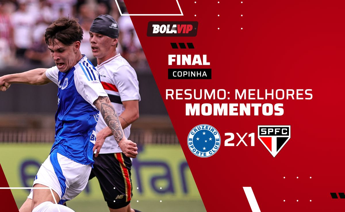 Cruzeiro 2 x 1 São Paulo: resumo completo da final da Copinha 2026