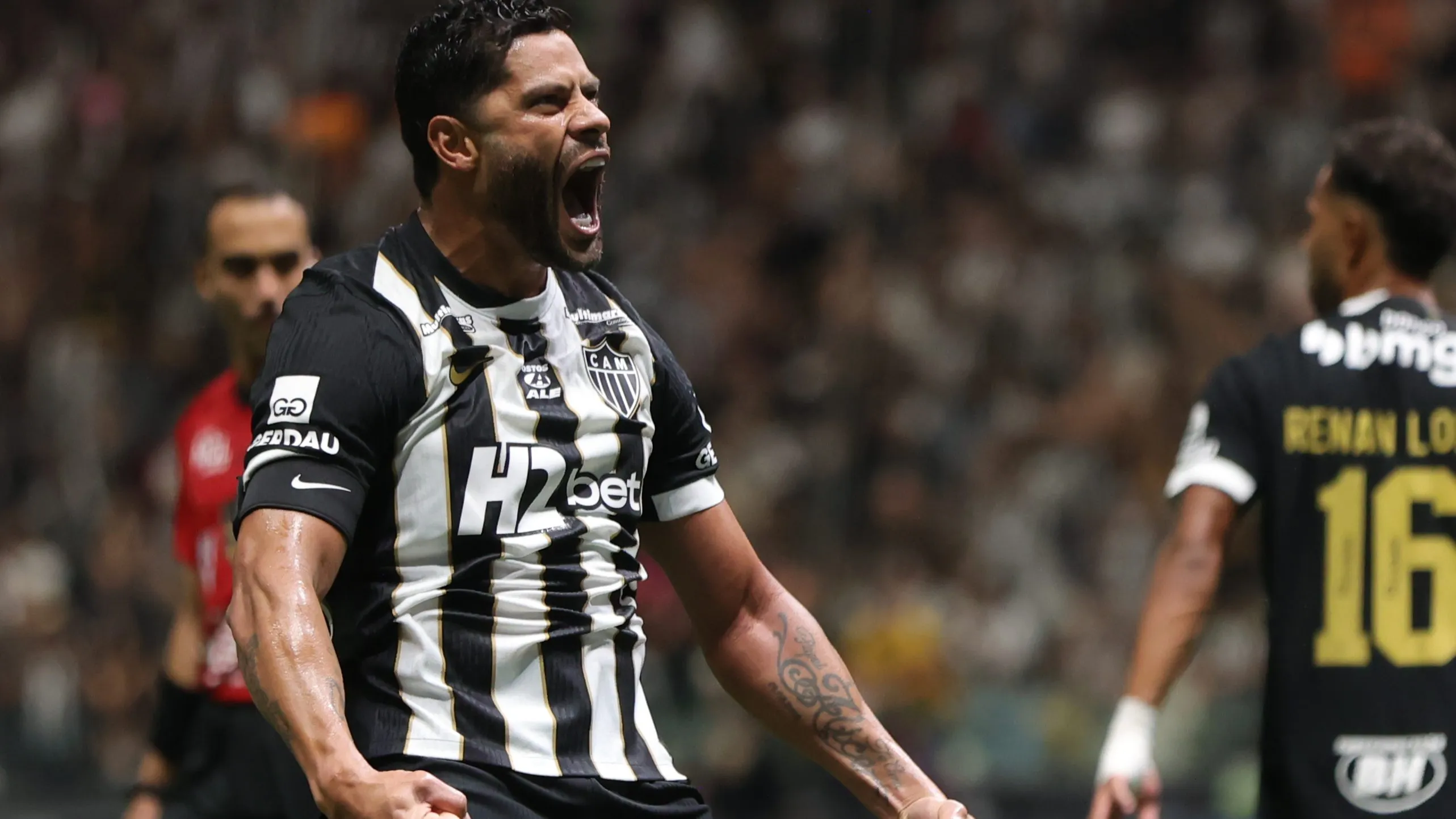 MG – BELO HORIZONTE – 25/01/2026 – MINEIRO 2026, ATLETICO X CRUZEIRO – Hulk jogador do Atletico comemora seu gol durante partida contra o Cruzeiro no estadio Arena MRV pelo campeonato Mineiro 2026. Foto: Gilson Lobo/AGIF