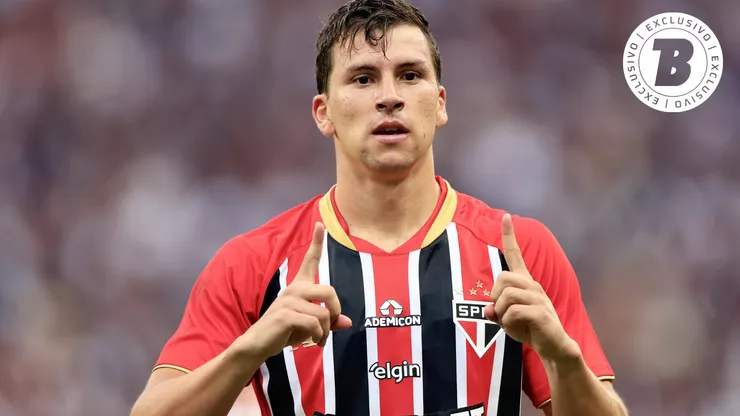 Tapia jogador do São Paulo comemora seu gol durante partida contra o Corinthians no estádio Arena Corinthians pelo campeonato Paulista 2026. Foto: Marcello Zambrana/AGIF