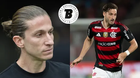 FotoxFoto: Filipe Luís (Thiago Ribeiro/AGIF); Viña ( Jorge Rodrigues/AGIF)