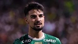 Flaco Lopez jogador do Palmeiras comemora seu gol durante partida contra o Mirassol no estadio Arena Barueri pelo campeonato Paulista 2026.