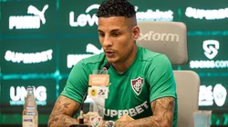 Guilherme Arana durante apresentação no Fluminense. O lateral não esqueceu do Galo - FOTOS: MARINA GARCIA / FLUMINENSE F.C.