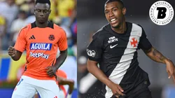 Hinestroza irá reforçar o ataque do Vasco após a saída de Rayan - Fotos: Gabriel Aponte/Getty Images e Thiago Ribeiro/AGIF