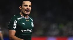 SP - BARUERI - 14/01/2026 - PAULISTA 2026, PALMEIRAS X SANTOS - Raphael Veiga jogador do Palmeiras durante partida contra o Santos no estadio Arena Barueri pelo campeonato Paulista 2026. Foto: Ettore Chiereguini/AGIF