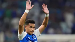 Kaua Prates jogador do Cruzeiro durante partida contra o Fortaleza no estadio Mineirao pelo campeonato Brasileiro A 2025.