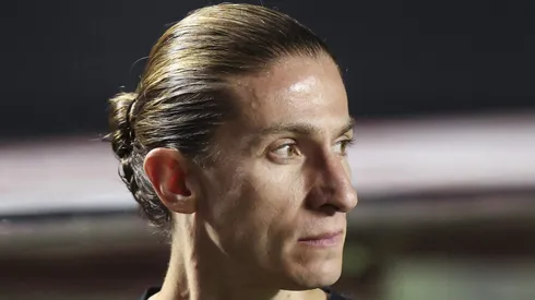 Filipe Luís durante o revés no Morumbis. Foto: Alexandre Schneider/Getty Images