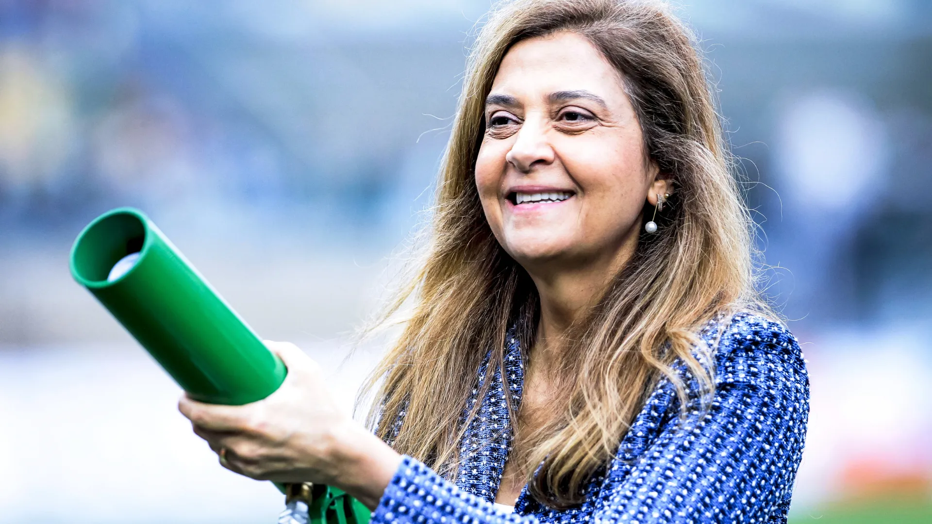 SP – BARUERI – 24/01/2026 – PAULISTA 2026, PALMEIRAS X SÃO PAULO – Leila Pereira presidente do Palmeiras durante partida contra o São Paulo no estádio Arena Barueri pelo campeonato Paulista 2026. Foto: Marco Miatelo/AGIF