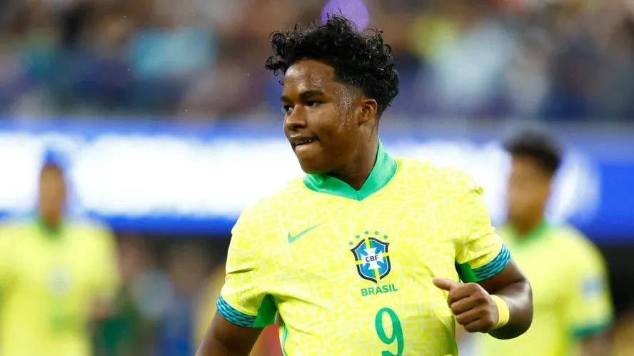Endrick pelo Brasil. Foto:Ronald Martinez/Getty Images