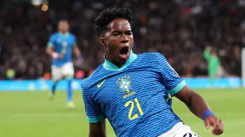 Endrick na Seleção Brasileira. Foto: Catherine Ivill/Getty Images