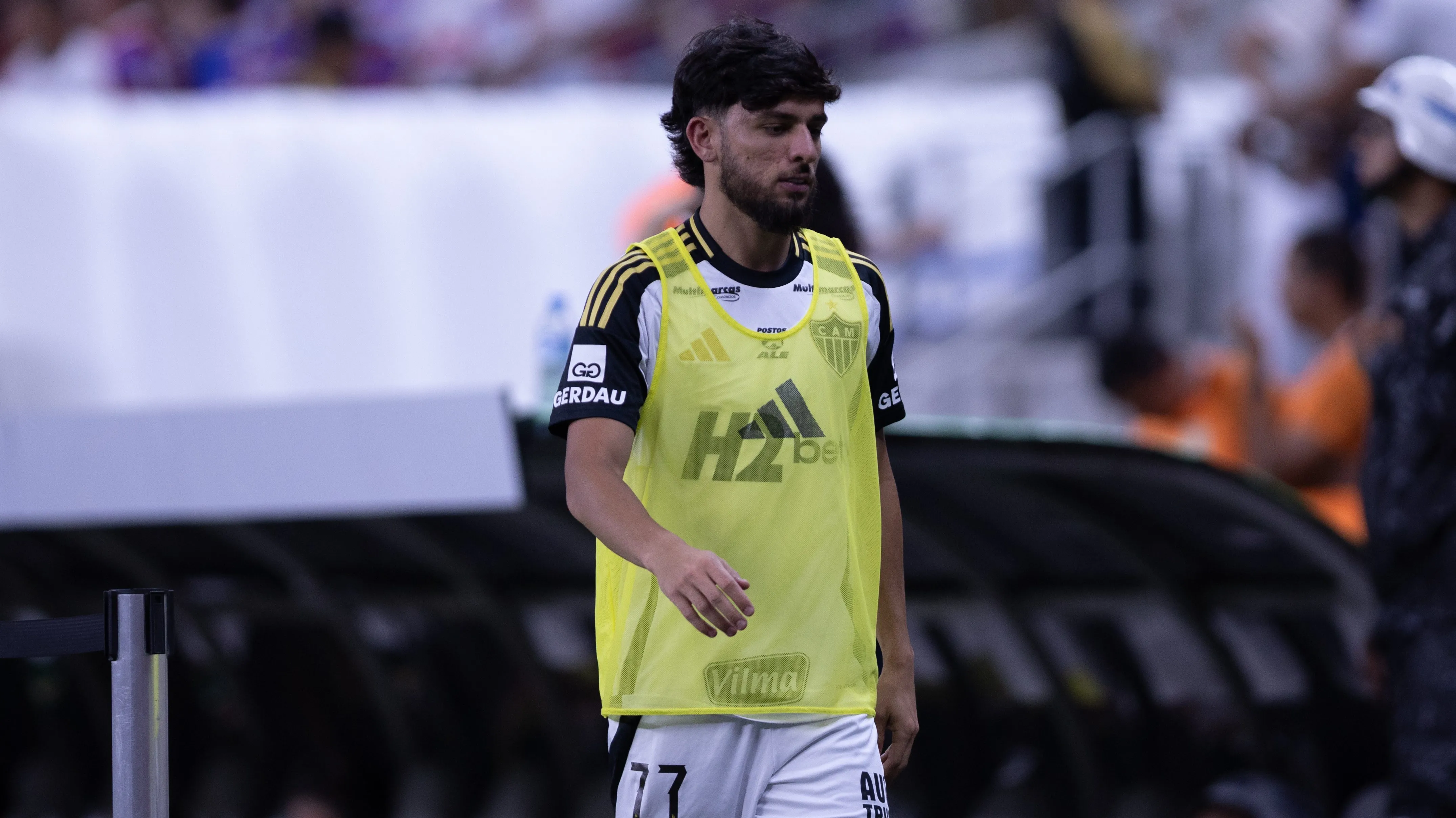 Biel jogador do Atletico-MG durante partida contra o Fortaleza no estadio Arena Castelao pelo campeonato Brasileiro A 2025. Foto: Baggio Rodrigues/AGIF