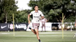 SP - SAO PAULO - 21/03/2024 - CORINTHIANS, TREINO - Joao Pedro Tchoca jogador do Corinthians durante treino no Centro de Treinamento CT Joaquim Grava. Foto: Leonardo Lima/AGIF
