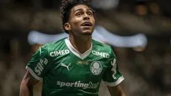 MG - BELO HORIZONTE - 03/12/2025 - BRASILEIRO A 2025, ATLETICO-MG X PALMEIRAS - Luighi jogador do Palmeiras comemora seu gol durante partida contra o Atletico-MG no estadio Arena MRV pelo campeonato Brasileiro A 2025. Foto: Fernando Moreno/AGIF