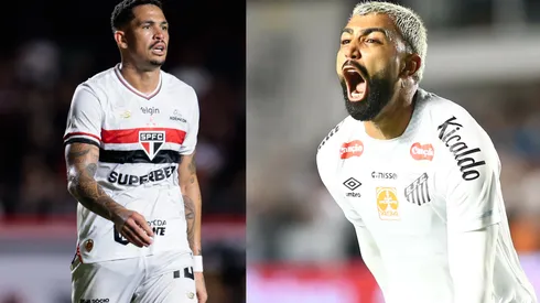 Luciano e Gabigol vão se enfrentar em São Paulo x Santos – Fotos: Marcello Zambrana/AGIF e Mauricio De Souza/AGIF