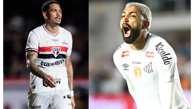 Luciano e Gabigol vão se enfrentar em São Paulo x Santos - Fotos: Marcello Zambrana/AGIF e Mauricio De Souza/AGIF