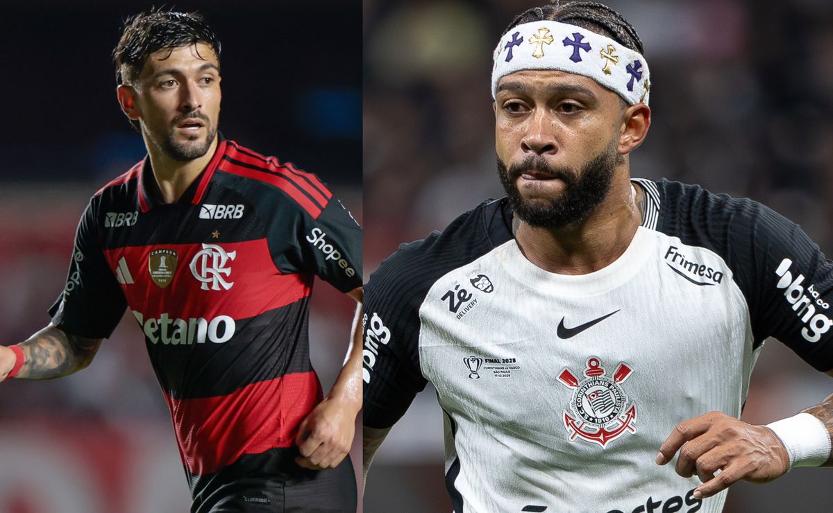 Flamengo x Corinthians: Arrascaeta e Memphis Depay duelam pelo protagonismo na final da Supercopa