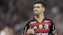 Arrascaeta jogador do Flamengo comemora seu gol . Foto: Alexandre Loureiro/AGIF