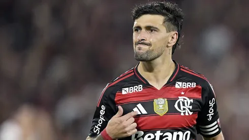 Arrascaeta jogador do Flamengo comemora seu gol . Foto: Alexandre Loureiro/AGIF